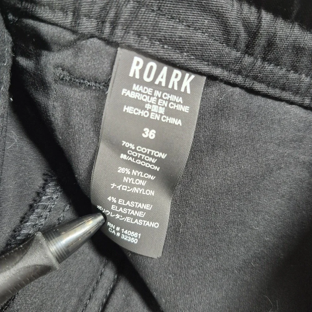 Roark Layover 2.0 Pants Men's 36x30 Black Outdoors Hiking Traveler Comfort RP274